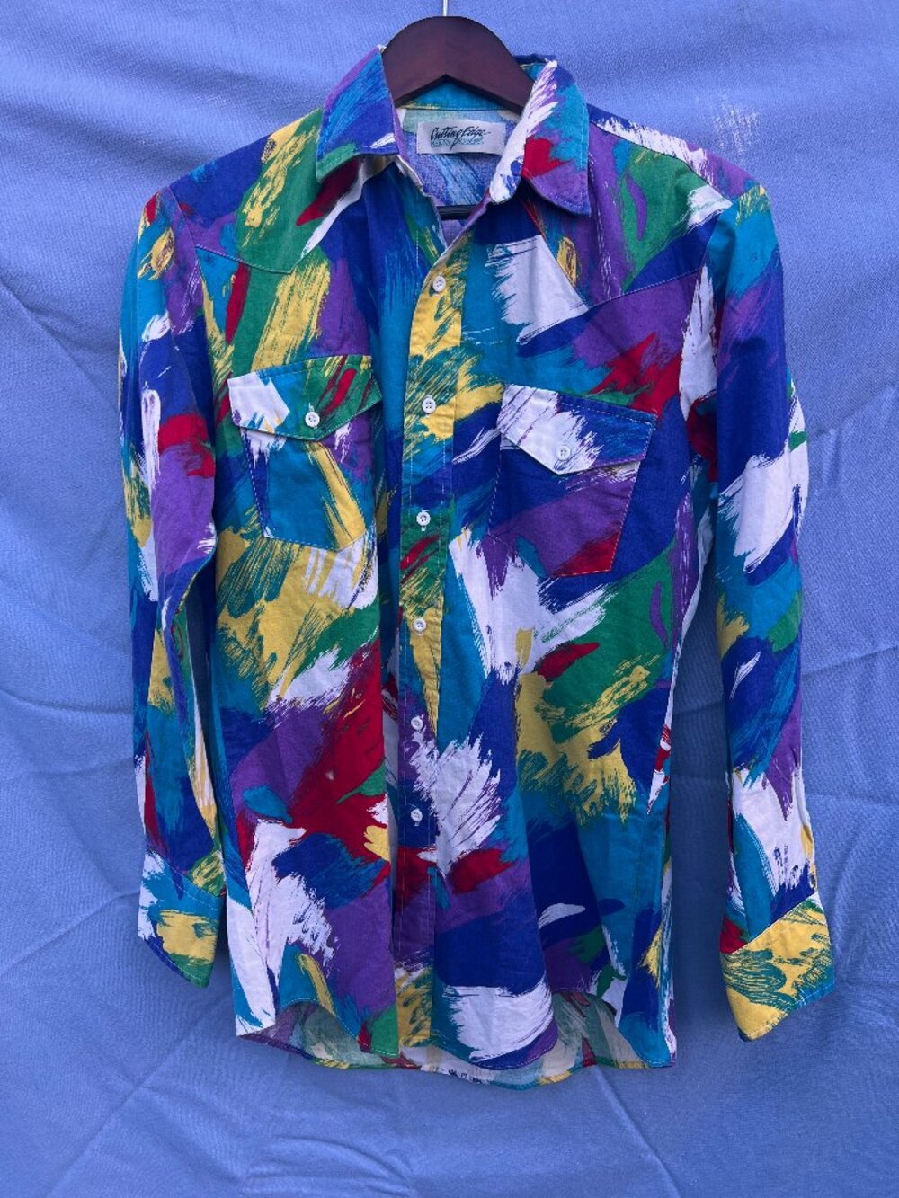 80's Vintage Cutting Edge Kenny Rogers Western Splatter Shirt